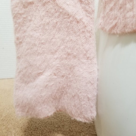 It's Our Time sweater Large fuzzy knit keyhole tie neck fair isle pullover Y2K - Picture 7 of 13